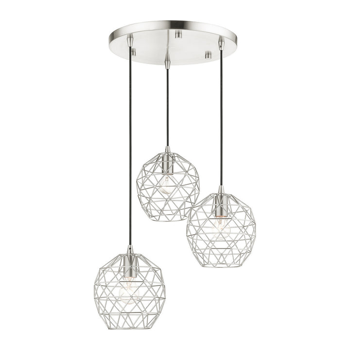 Livex Geometrix 46593-91 Pendant Light - Brushed Nickel