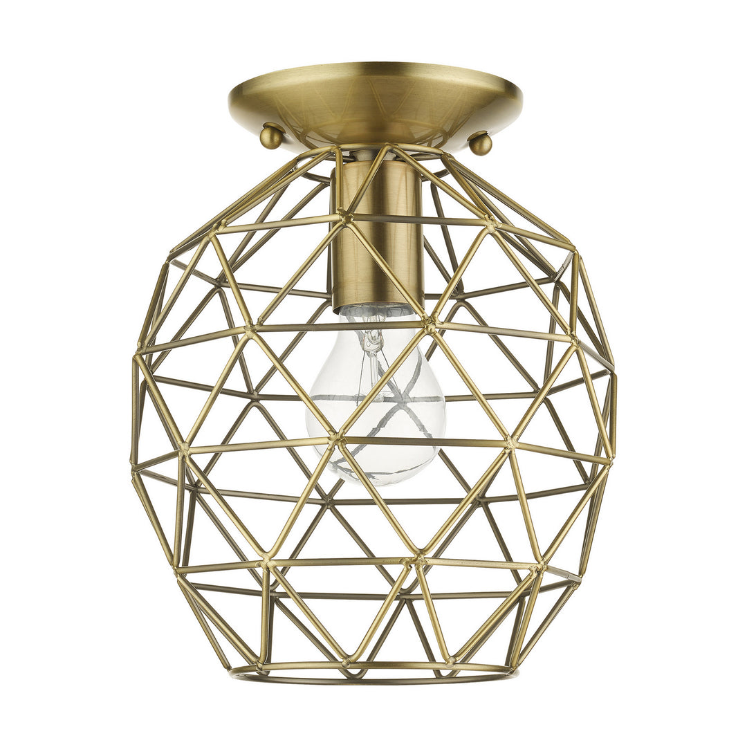 Livex Geometrix 46598-01 Ceiling Light - Antique Brass