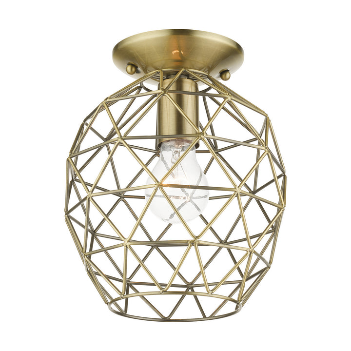 Livex Geometrix 46598-01 Ceiling Light - Antique Brass