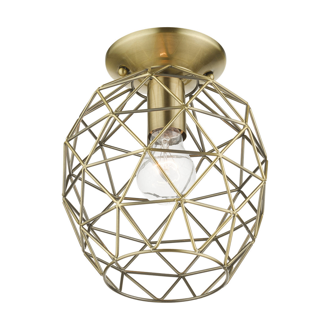 Livex Geometrix 46598-01 Ceiling Light - Antique Brass