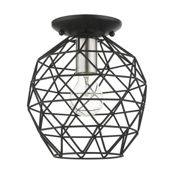 Livex Geometrix 46598-04 Ceiling Light - Black w/ Brushed Nickels