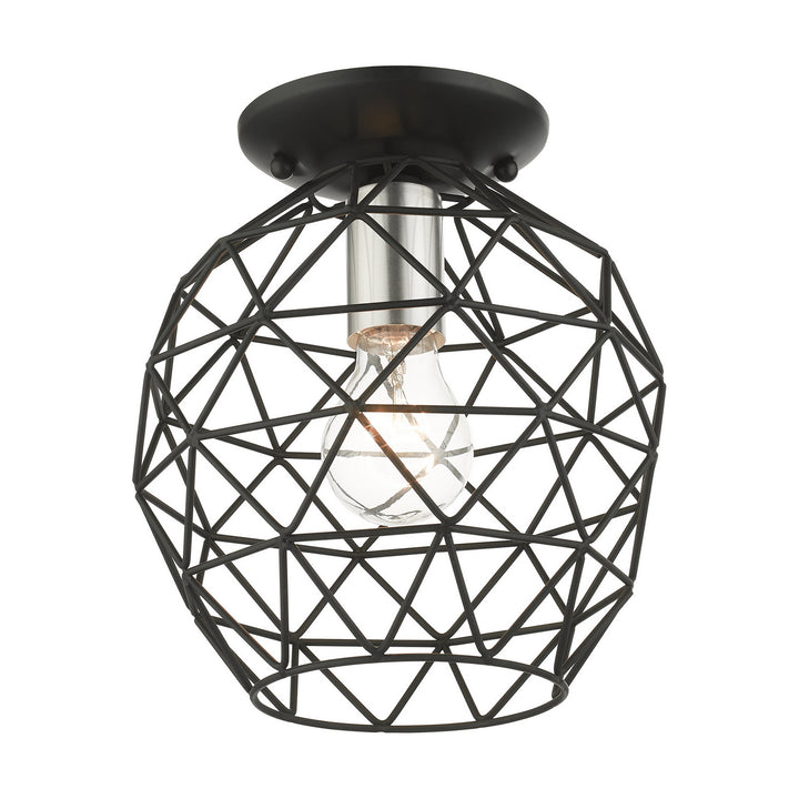 Livex Geometrix 46598-04 Ceiling Light - Black w/ Brushed Nickels