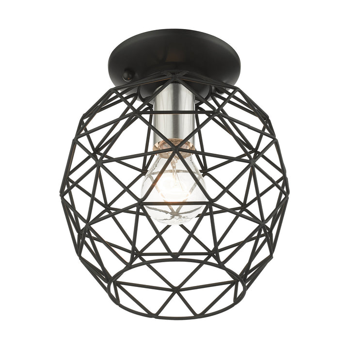 Livex Geometrix 46598-04 Ceiling Light - Black w/ Brushed Nickels