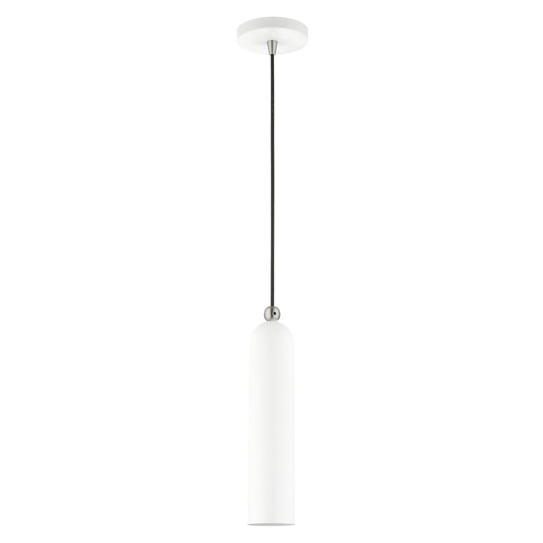 Livex Ardmore 46751-03 Pendant Light - White w/ Brushed Nickels