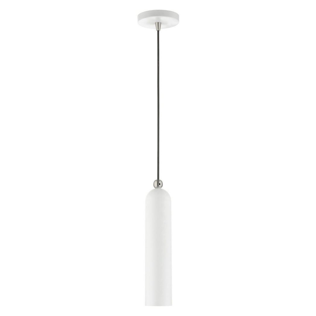 Livex Ardmore 46751-03 Pendant Light - White w/ Brushed Nickels