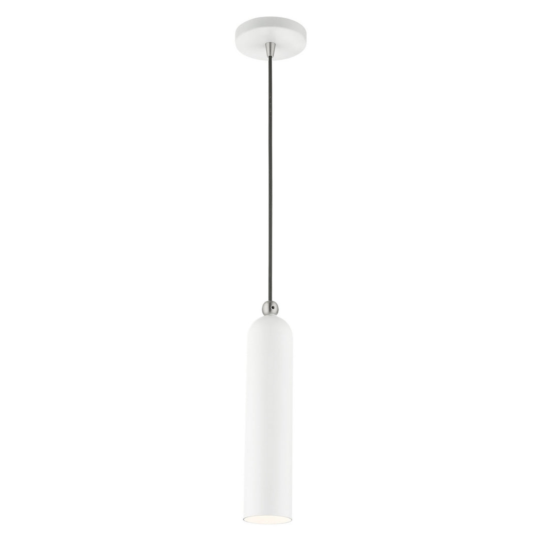 Livex Ardmore 46751-03 Pendant Light - White w/ Brushed Nickels