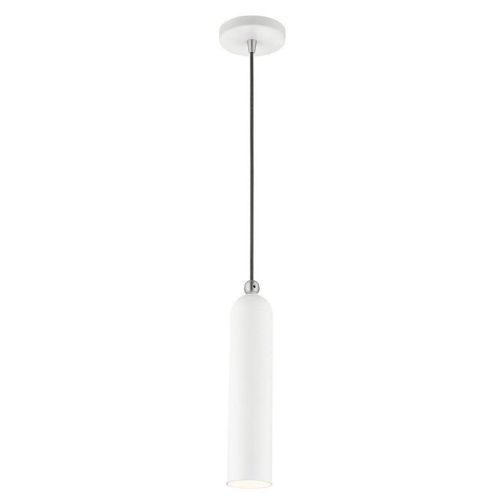 Livex Ardmore 46751-03 Pendant Light - White w/ Brushed Nickels