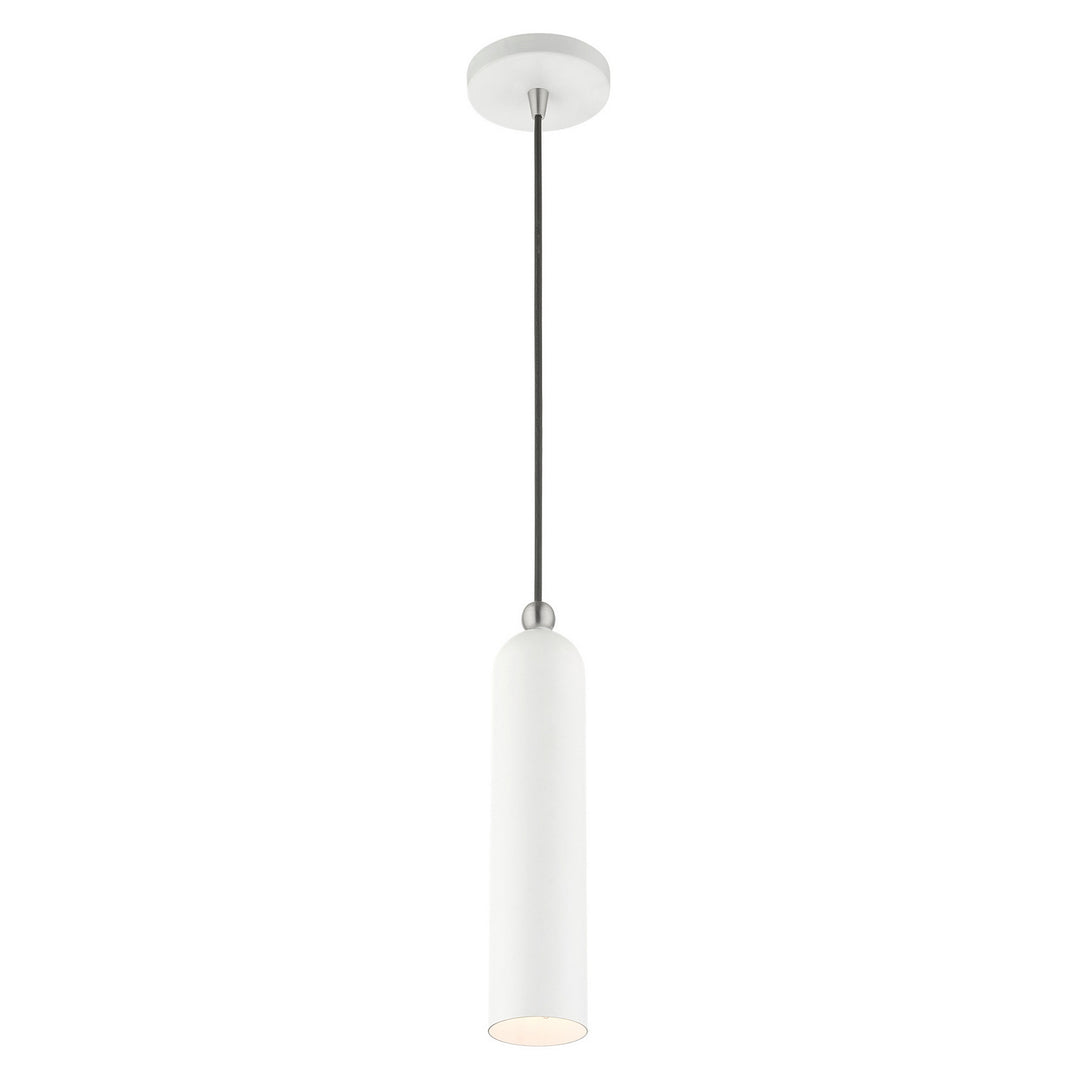 Livex Ardmore 46751-03 Pendant Light - White w/ Brushed Nickels