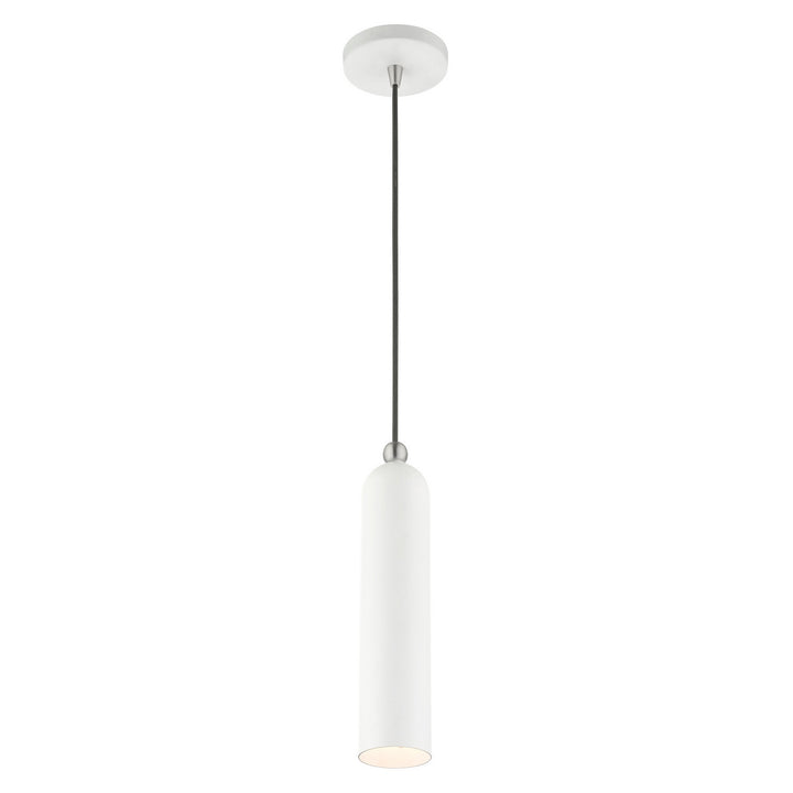 Livex Ardmore 46751-03 Pendant Light - White w/ Brushed Nickels