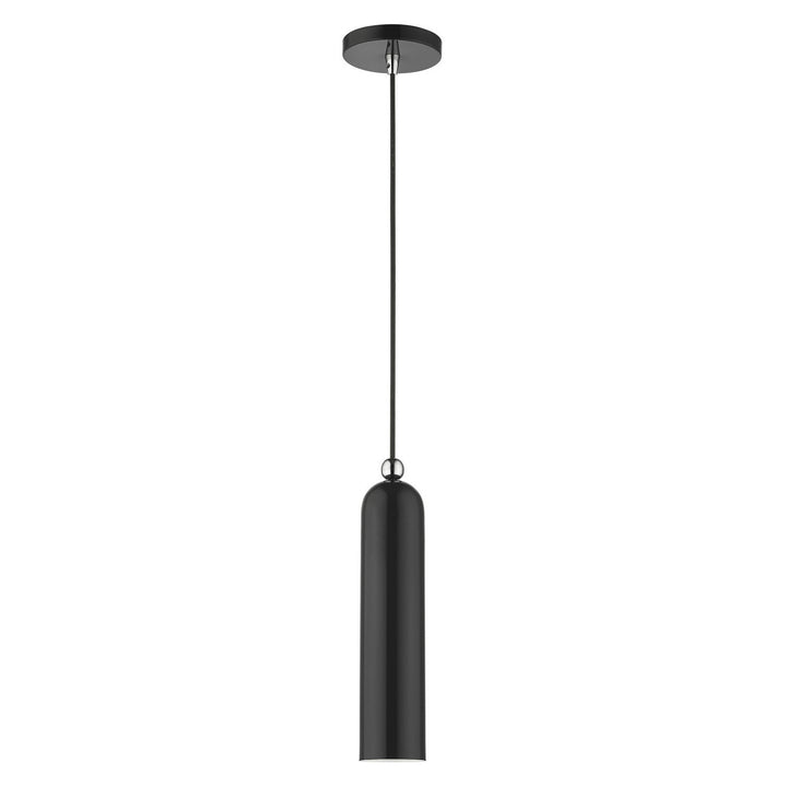 Livex Ardmore 46751-68 Pendant Light - Shiny Black w/ Polished Chromes