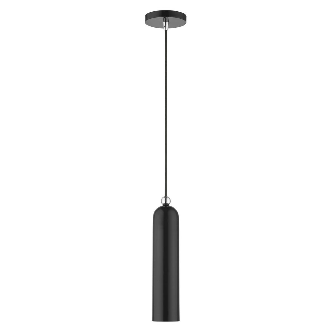 Livex Ardmore 46751-68 Pendant Light - Shiny Black w/ Polished Chromes