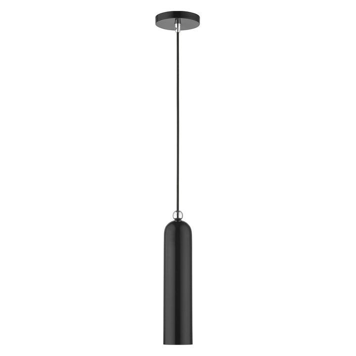 Livex Ardmore 46751-68 Pendant Light - Shiny Black w/ Polished Chromes