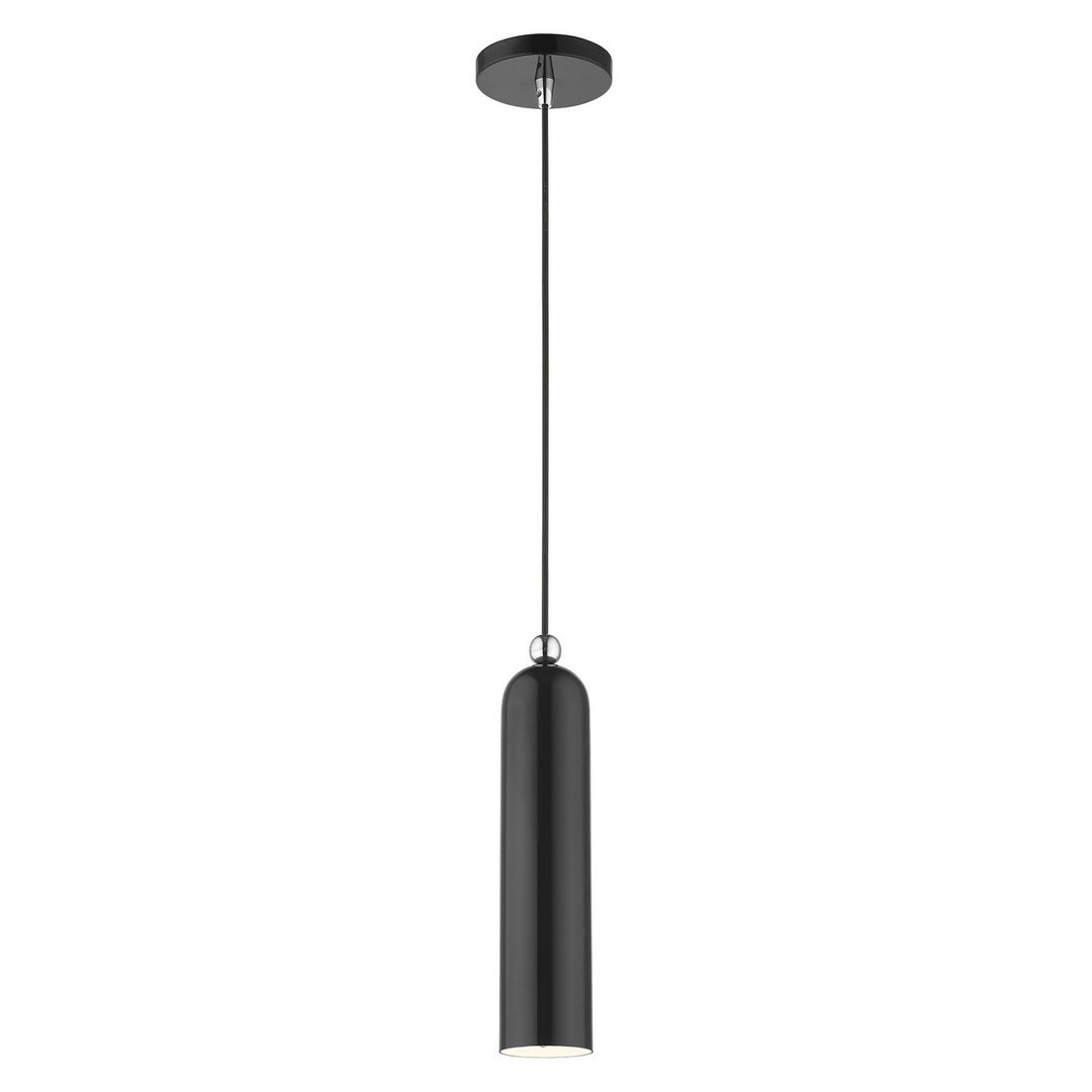 Livex Ardmore 46751-68 Pendant Light - Shiny Black w/ Polished Chromes