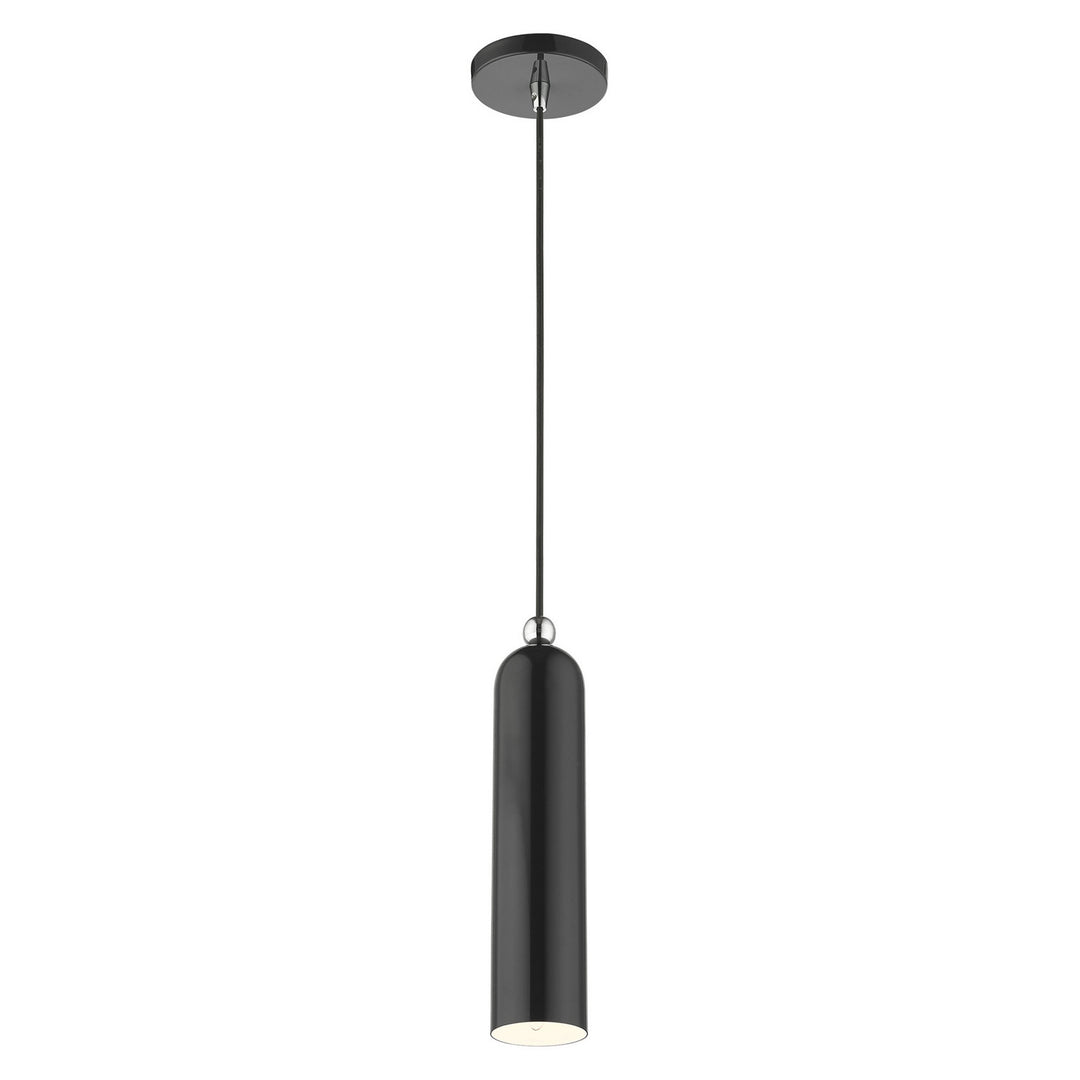 Livex Ardmore 46751-68 Pendant Light - Shiny Black w/ Polished Chromes