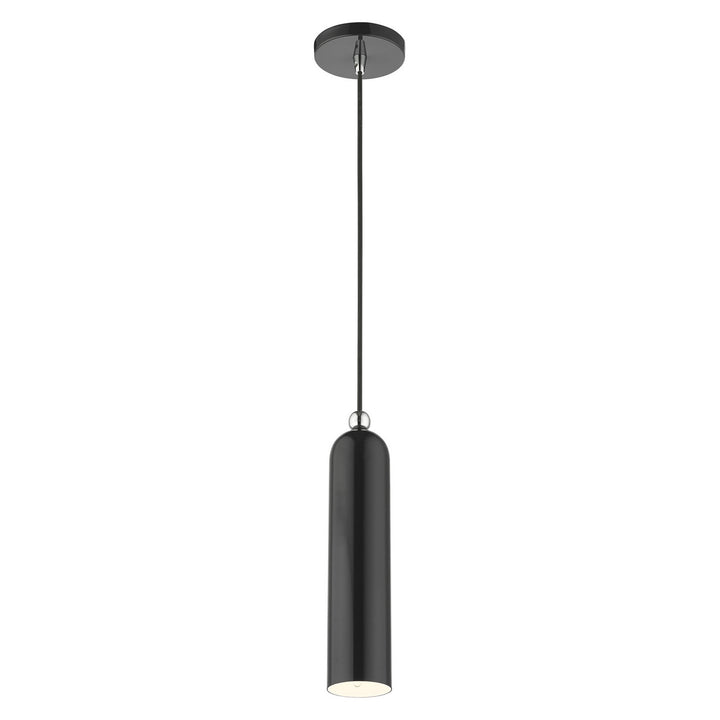 Livex Ardmore 46751-68 Pendant Light - Shiny Black w/ Polished Chromes