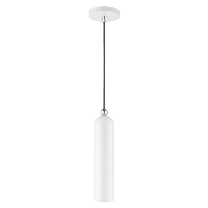 Livex Ardmore 46751-69 Pendant Light - Shiny White w/ Polished Chromes