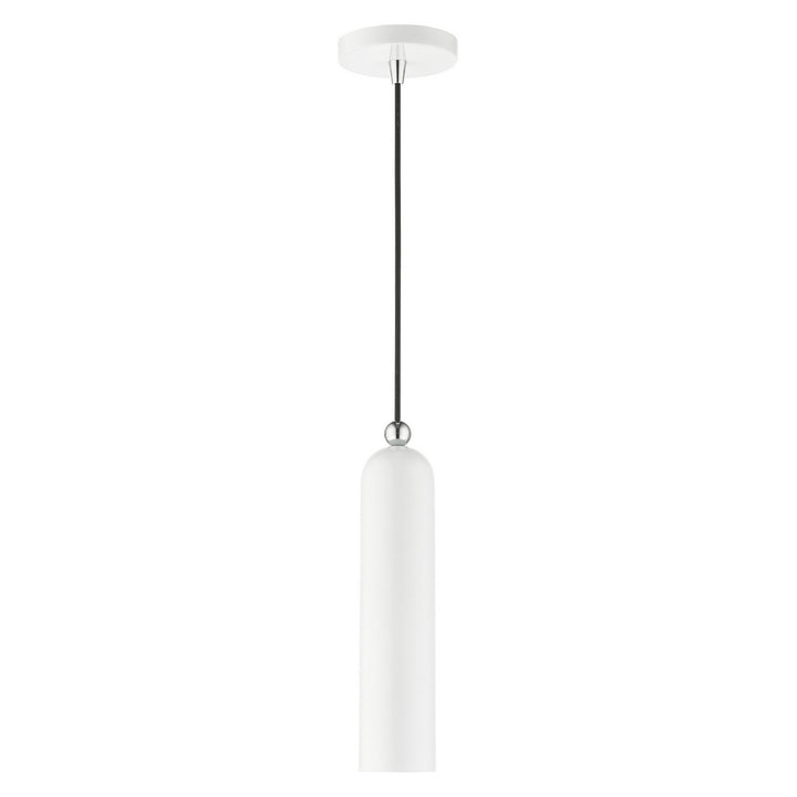 Livex Ardmore 46751-69 Pendant Light - Shiny White w/ Polished Chromes