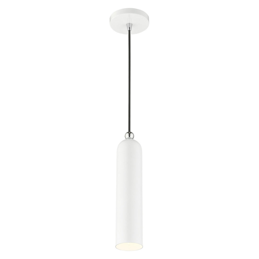 Livex Ardmore 46751-69 Pendant Light - Shiny White w/ Polished Chromes