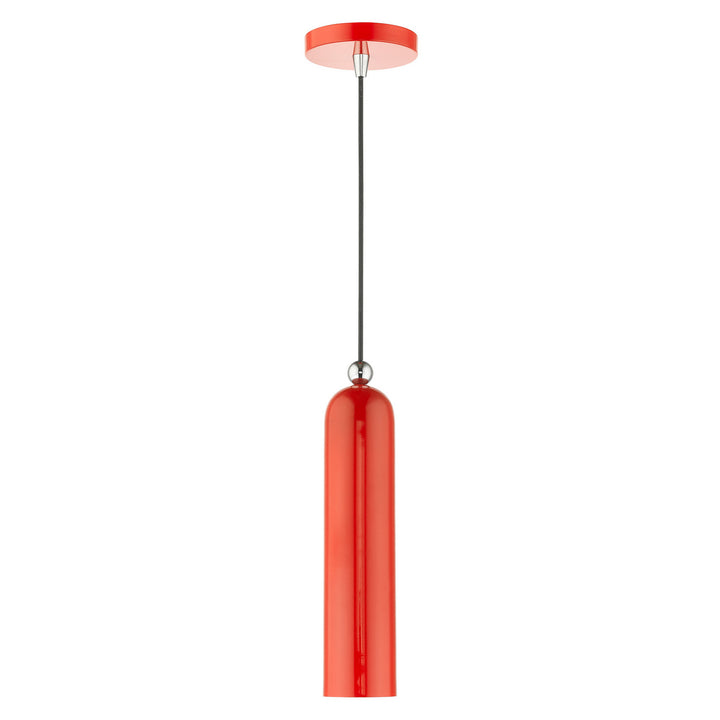 Livex Ardmore 46751-72 Pendant Light - Shiny Red w/ Polished Chromes