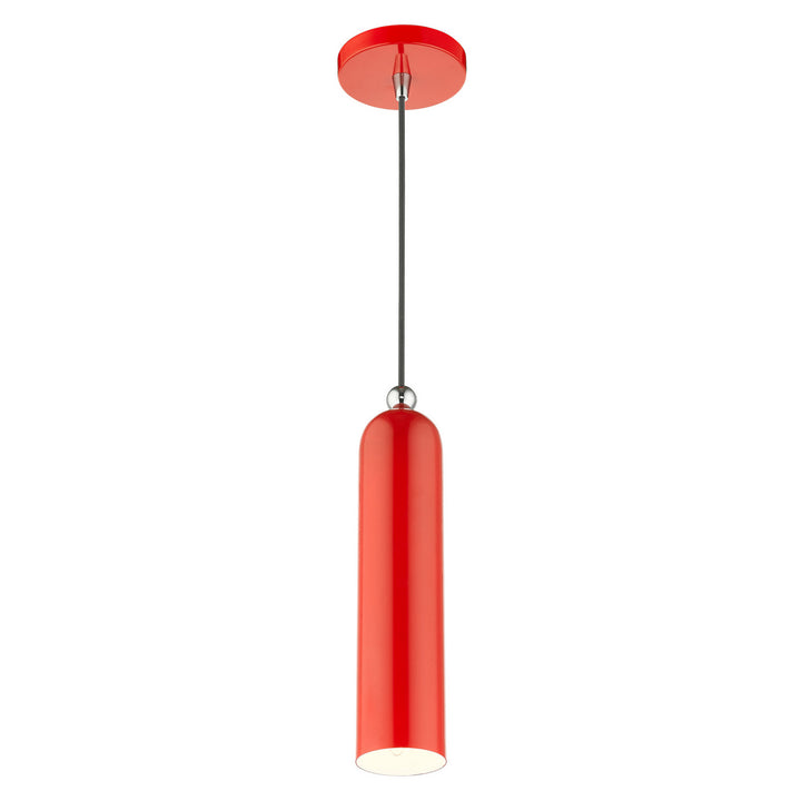 Livex Ardmore 46751-72 Pendant Light - Shiny Red w/ Polished Chromes