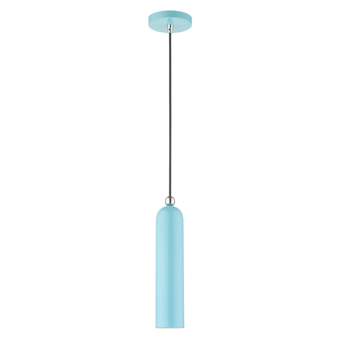 Livex Ardmore 46751-74 Pendant Light - Shiny Baby Blue w/ Polished Chromes