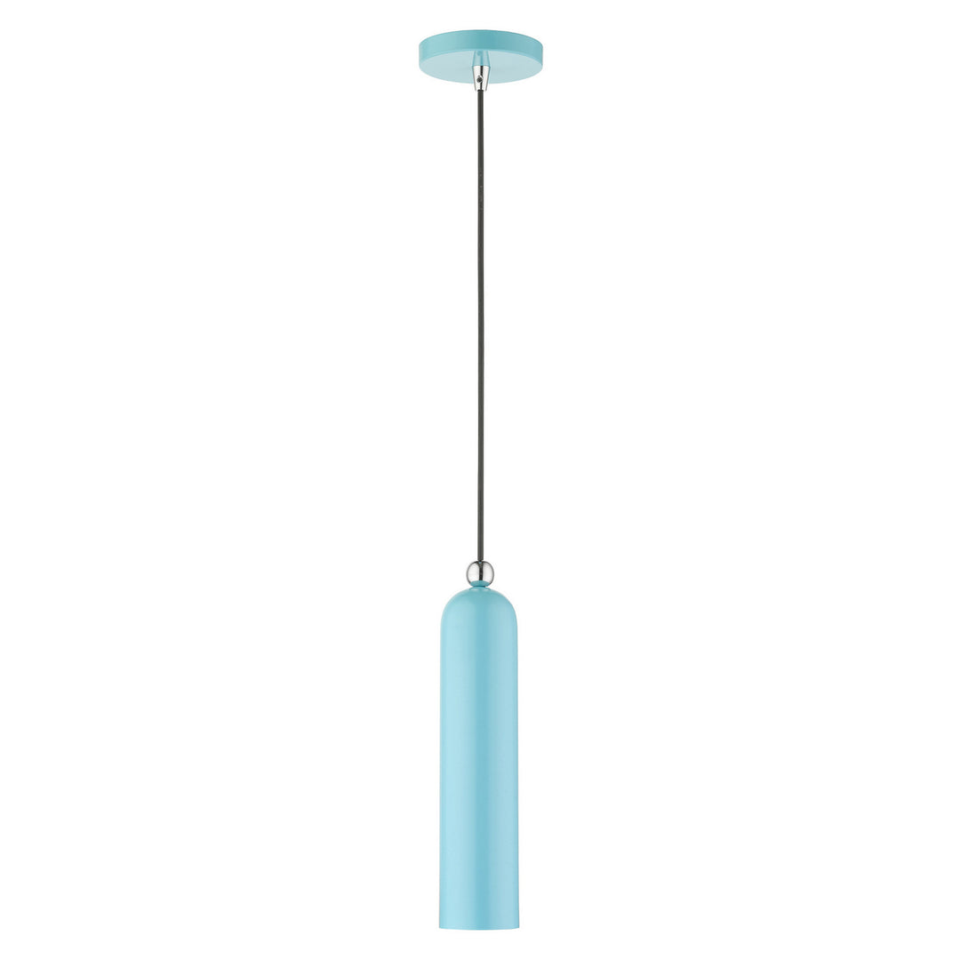 Livex Ardmore 46751-74 Pendant Light - Shiny Baby Blue w/ Polished Chromes