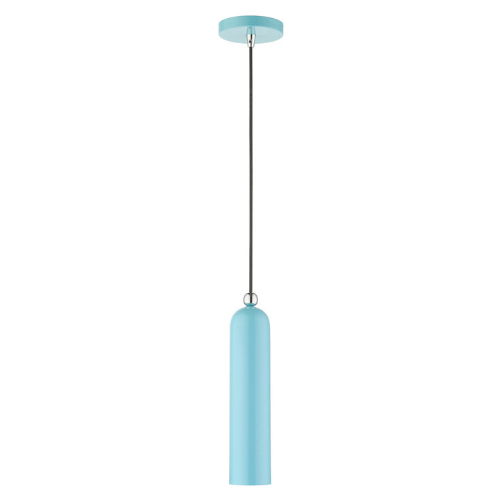 Livex Ardmore 46751-74 Pendant Light - Shiny Baby Blue w/ Polished Chromes