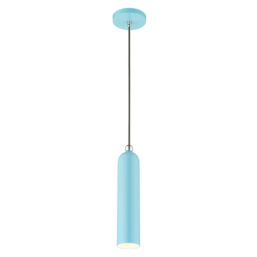 Livex Ardmore 46751-74 Pendant Light - Shiny Baby Blue w/ Polished Chromes