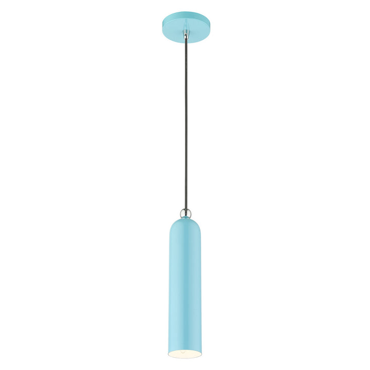 Livex Ardmore 46751-74 Pendant Light - Shiny Baby Blue w/ Polished Chromes