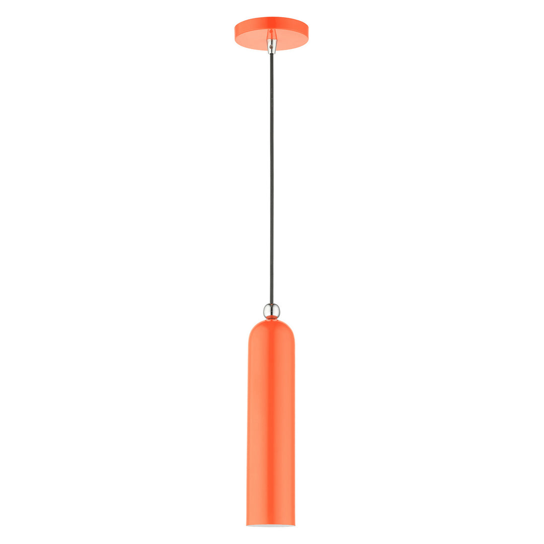 Livex Ardmore 46751-77 Pendant Light - Shiny Orange w/ Polished Chromes