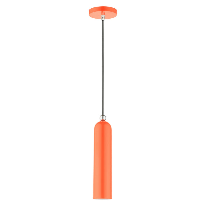 Livex Ardmore 46751-77 Pendant Light - Shiny Orange w/ Polished Chromes