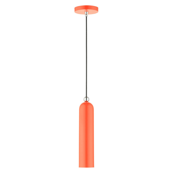 Livex Ardmore 46751-77 Pendant Light - Shiny Orange w/ Polished Chromes