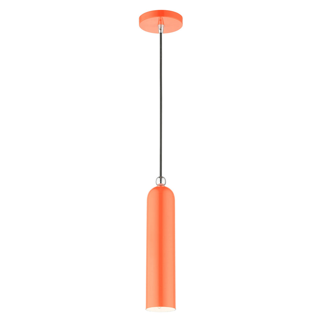 Livex Ardmore 46751-77 Pendant Light - Shiny Orange w/ Polished Chromes