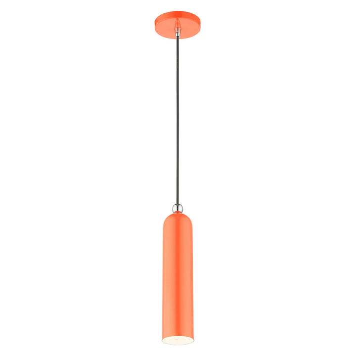 Livex Ardmore 46751-77 Pendant Light - Shiny Orange w/ Polished Chromes