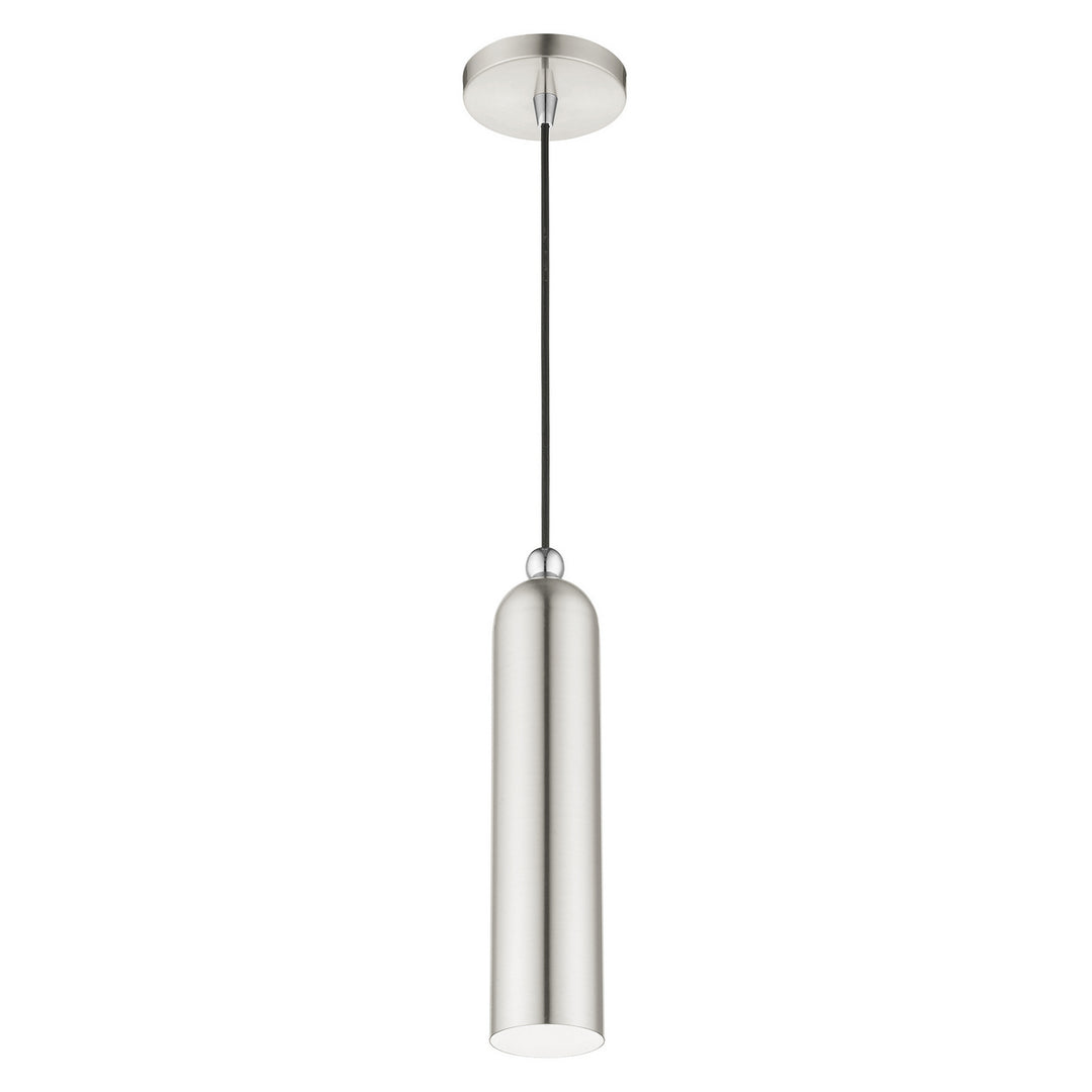 Livex Ardmore 46751-91 Pendant Light - Brushed Nickel w/ Polished Chromes