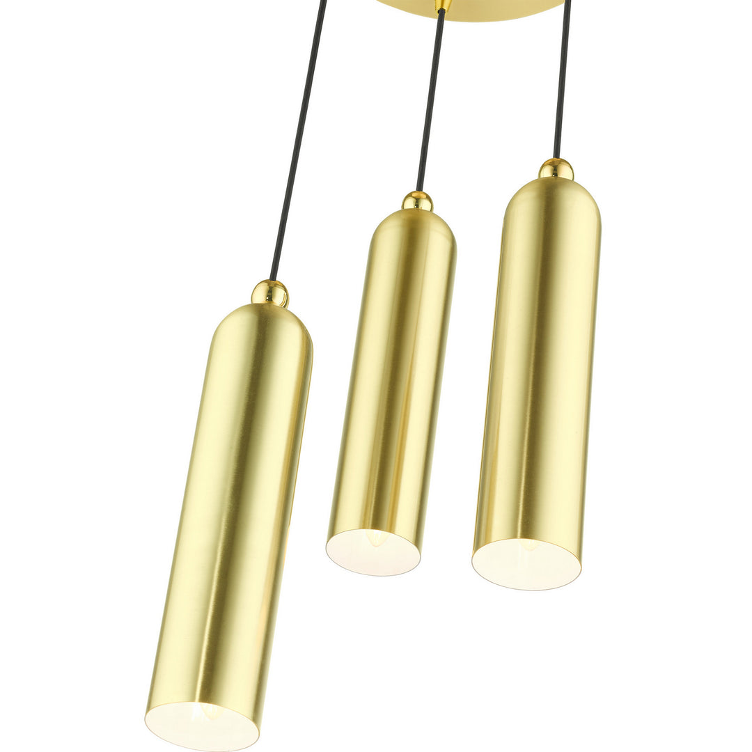 Livex Ardmore 46753-12 Pendant Light - Satin Brass w/ Polished Brasss