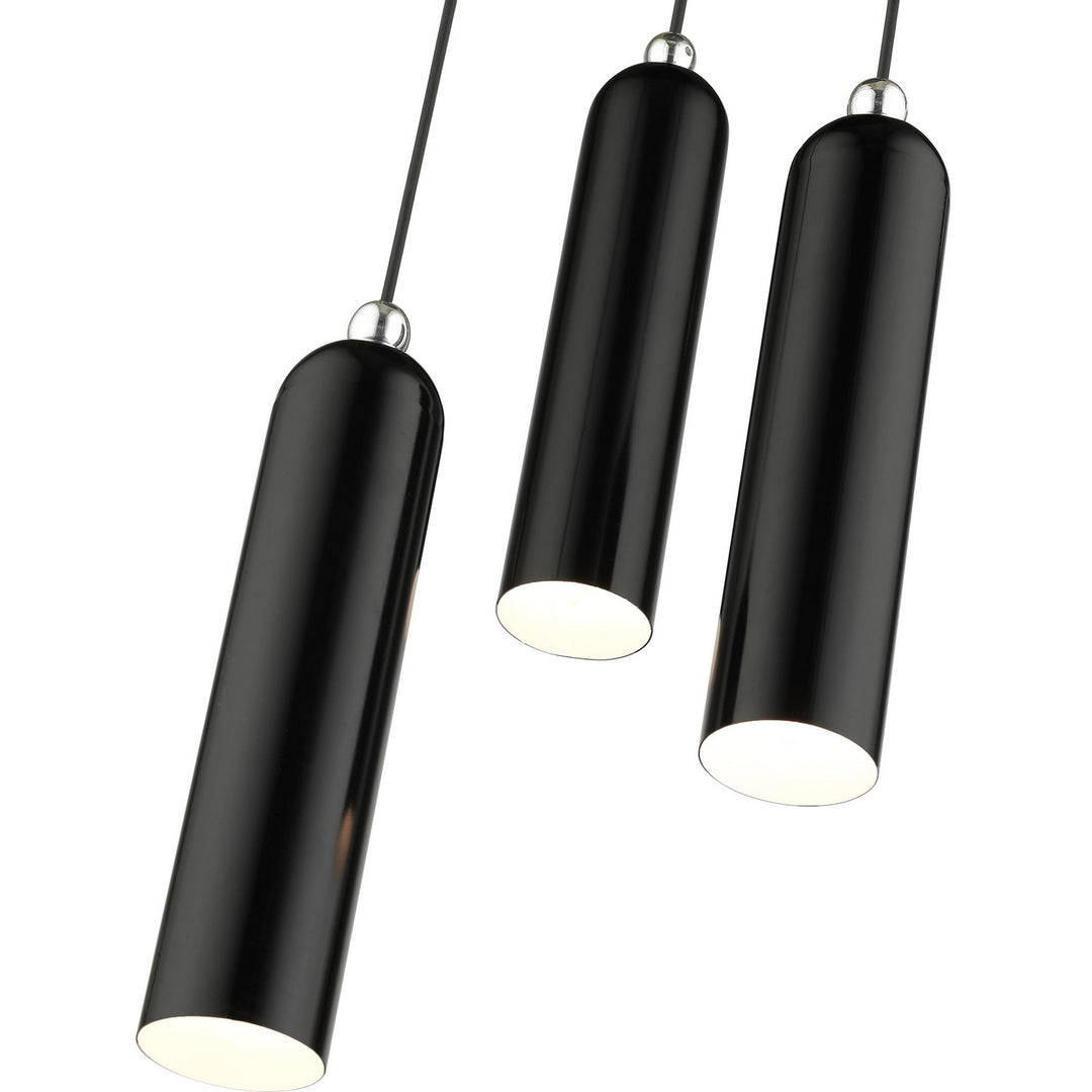 Livex Ardmore 46753-68 Pendant Light - Shiny Black w/ Polished Chromes