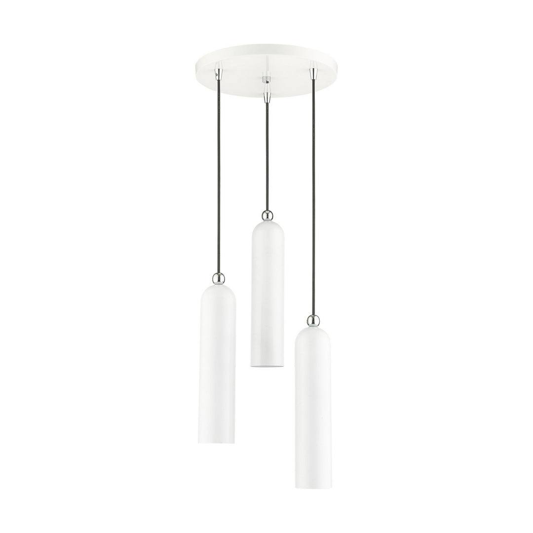 Livex Ardmore 46753-69 Pendant Light - Shiny White w/ Polished Chromes