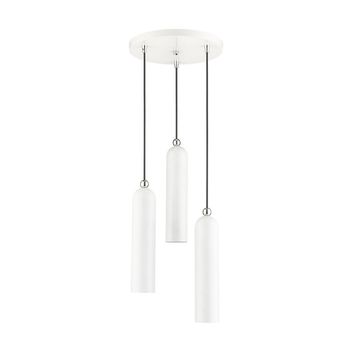 Livex Ardmore 46753-69 Pendant Light - Shiny White w/ Polished Chromes