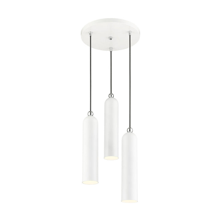 Livex Ardmore 46753-69 Pendant Light - Shiny White w/ Polished Chromes