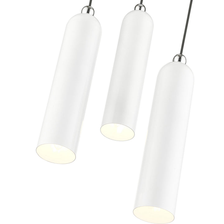 Livex Ardmore 46753-69 Pendant Light - Shiny White w/ Polished Chromes