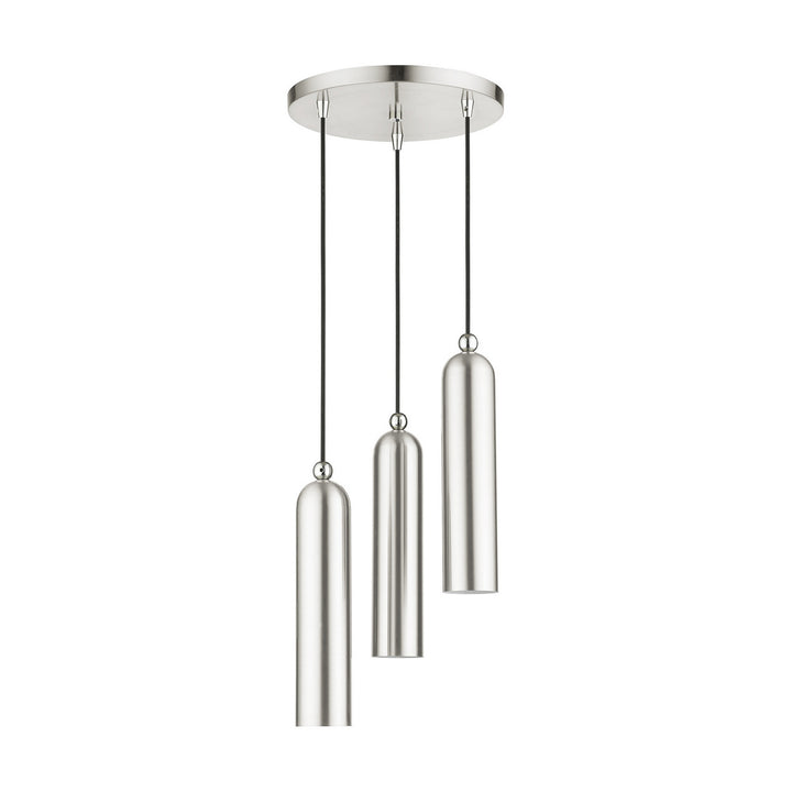 Livex Ardmore 46753-91 Pendant Light - Brushed Nickel w/ Polished Chromes