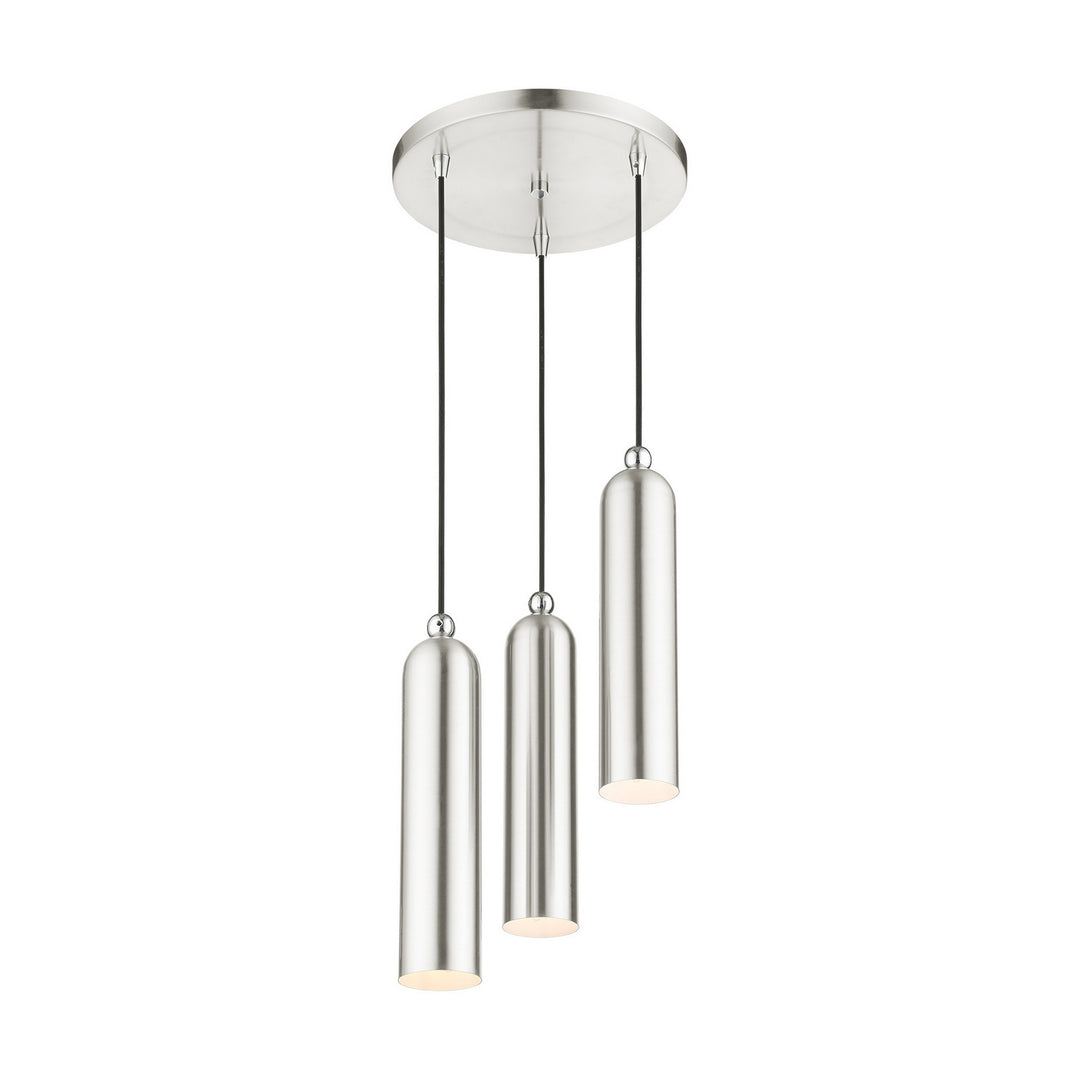 Livex Ardmore 46753-91 Pendant Light - Brushed Nickel w/ Polished Chromes