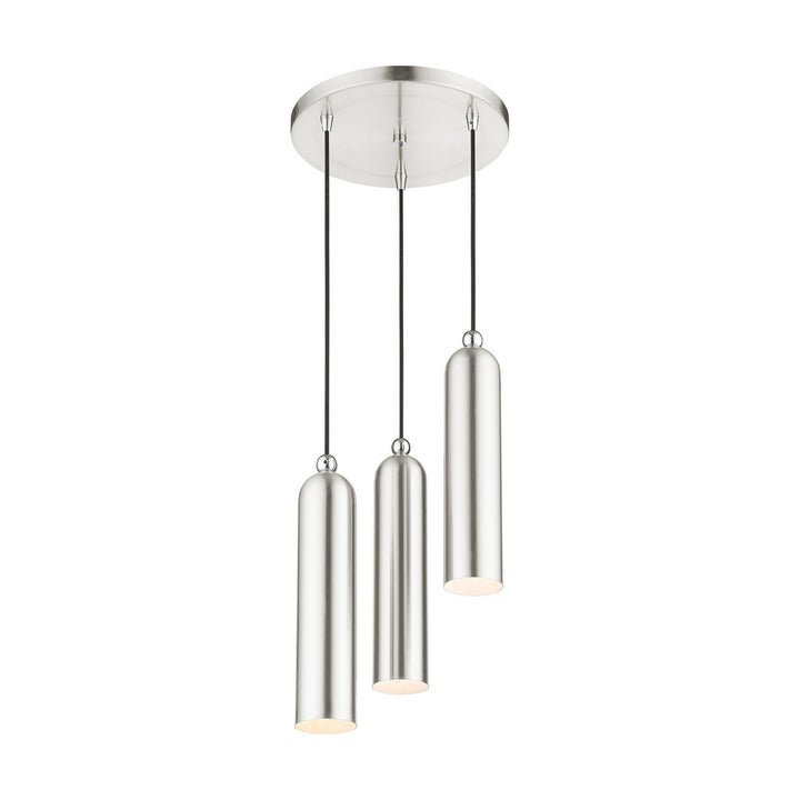 Livex Ardmore 46753-91 Pendant Light - Brushed Nickel w/ Polished Chromes