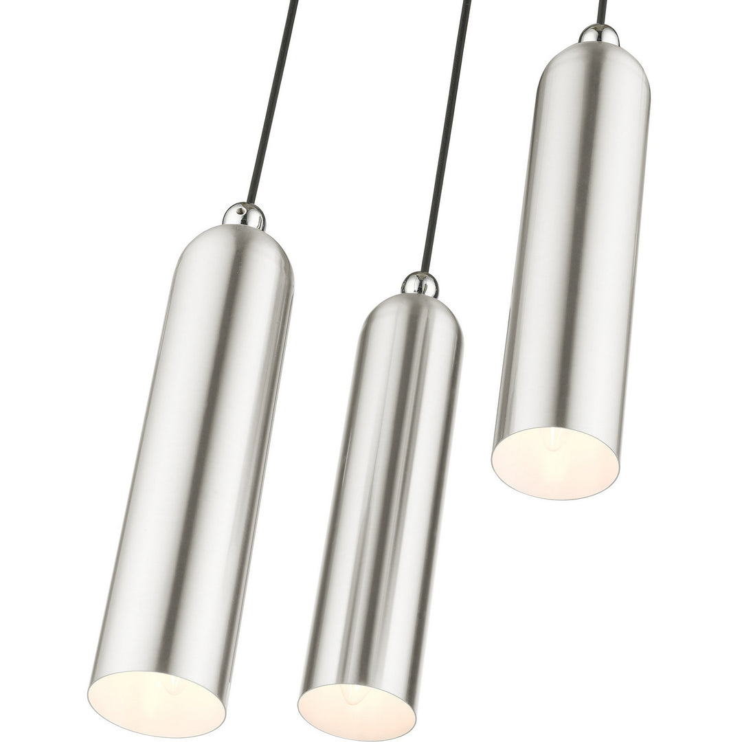 Livex Ardmore 46753-91 Pendant Light - Brushed Nickel w/ Polished Chromes