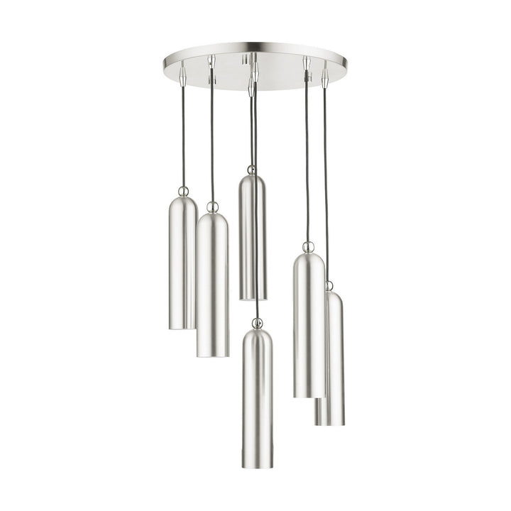 Livex Ardmore 46756-91 Pendant Light - Brushed Nickel w/ Polished Chromes