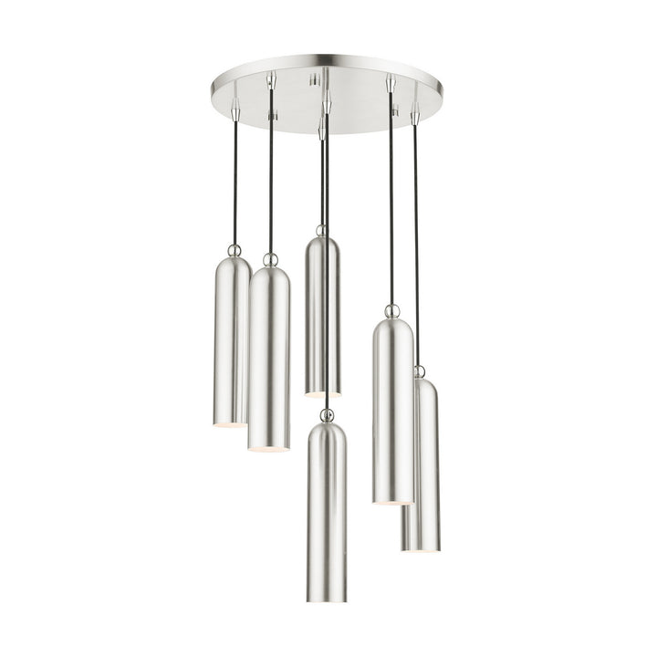 Livex Ardmore 46756-91 Pendant Light - Brushed Nickel w/ Polished Chromes