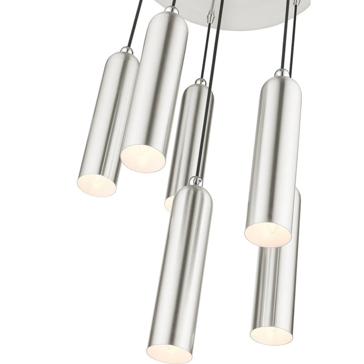 Livex Ardmore 46756-91 Pendant Light - Brushed Nickel w/ Polished Chromes