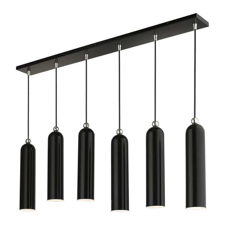 Livex Ardmore 46757-68 Pendant Light - Shiny Black w/ Polished Chromes