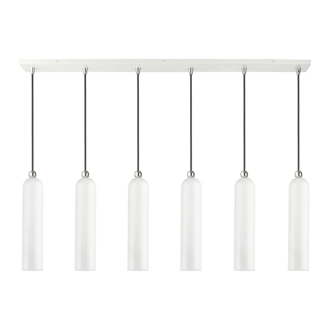 Livex Ardmore 46757-69 Pendant Light - Shiny White w/ Polished Chromes